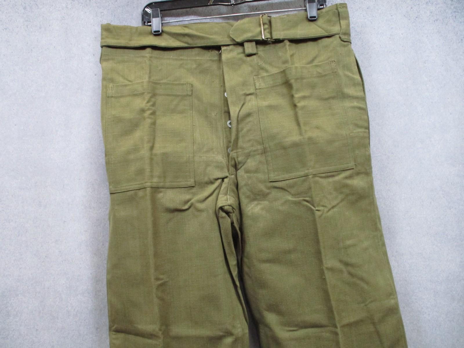 Vintage French Army Model 1935 Canvas Over Trousers – MACRA Paris – Size 2 – VGC - Centex Military Gear