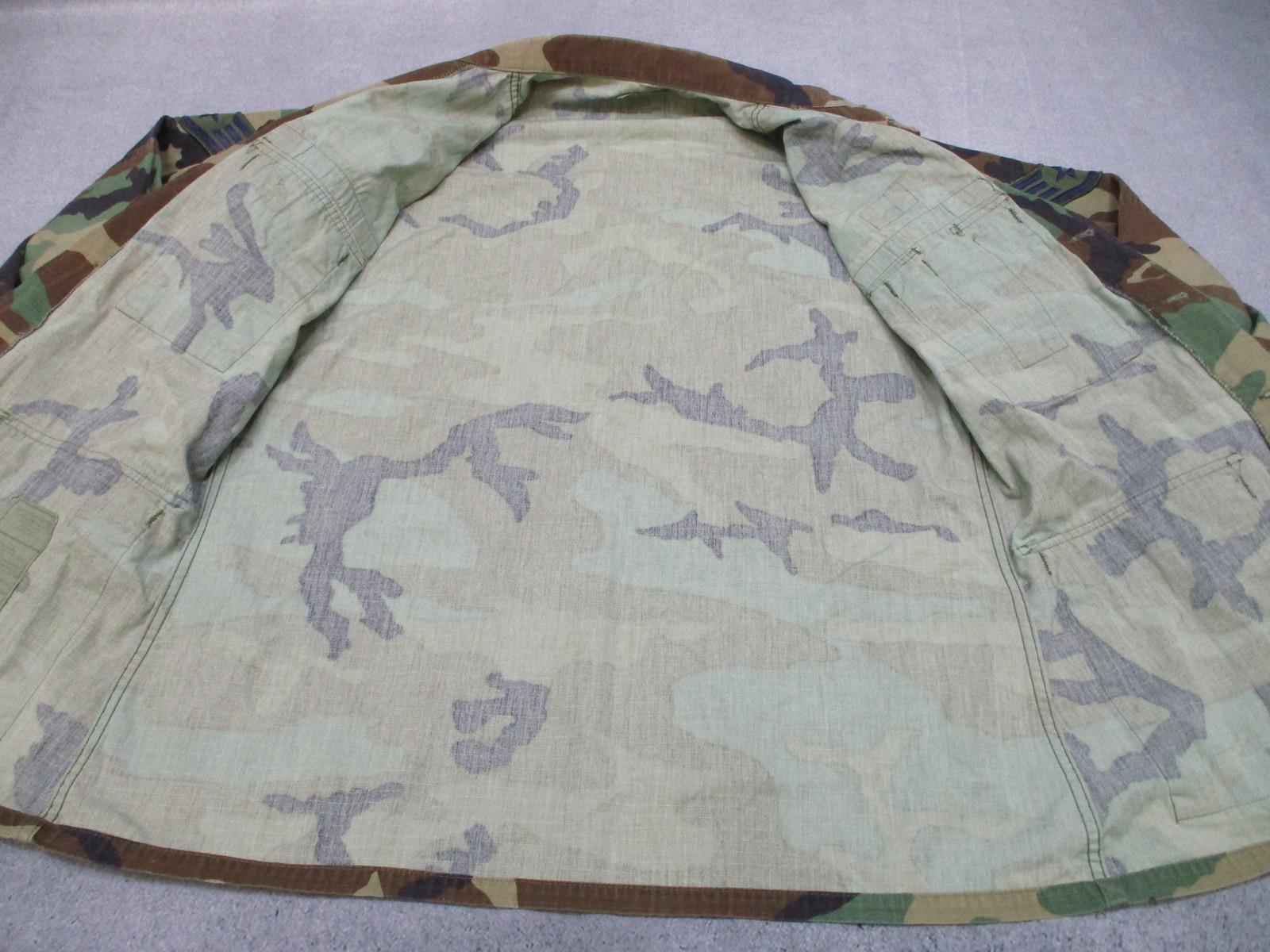 US Air Force Woodland Camo Combat Shirt RANK Patches USAF Medium Regular M81 - Centex Military Gear