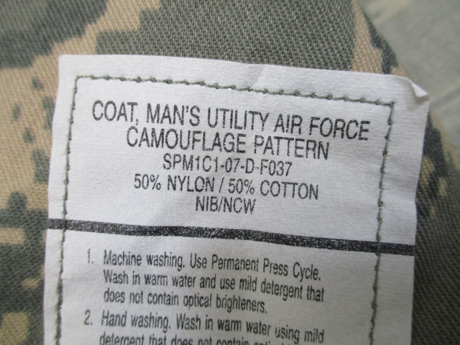 US Air Force Utility Camo Coat 50 X-Short 50% Nylon/50% Cotton Tigerstripe - Centex Military Gear