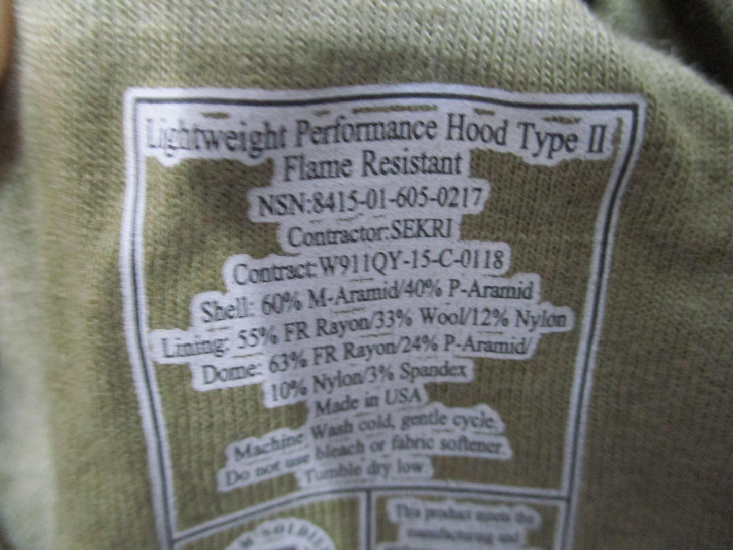 SEKRI Lightweight Performance Hood Type II Flame Resistant Balaclava SKIMASK USA - Centex Military Gear