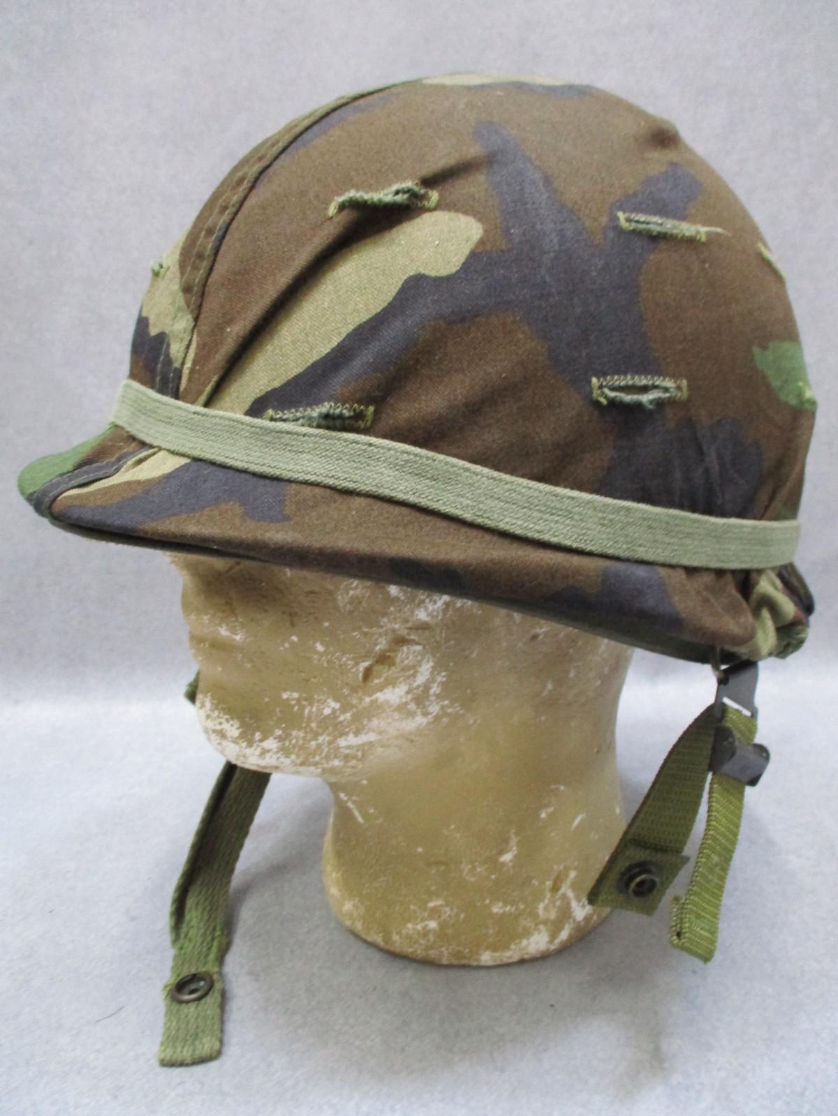 USGI M1 Steel Pot Helmet w/ Liner & Chinstrap Woodland Cover 1984 - Centex Military Gear