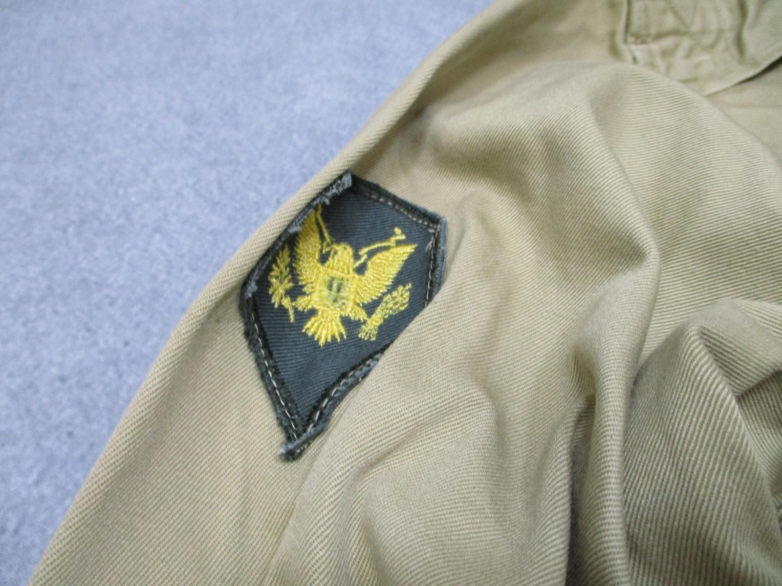 Vintage 1946 US Army Khaki Cotton Service Shirt Specialist Rank Patch - Centex Military Gear