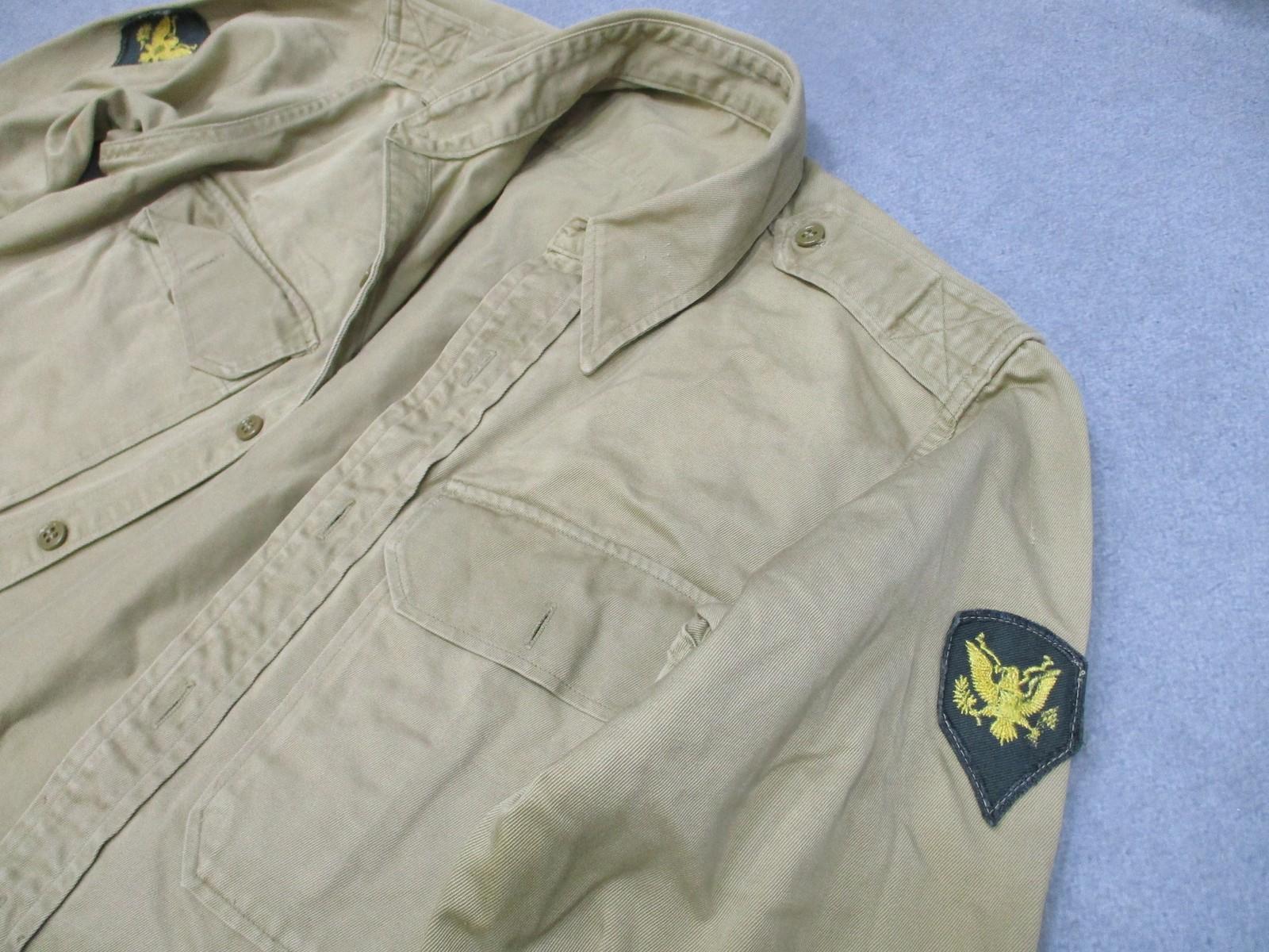 Vintage 1946 US Army Khaki Cotton Service Shirt Specialist Rank Patch - Centex Military Gear