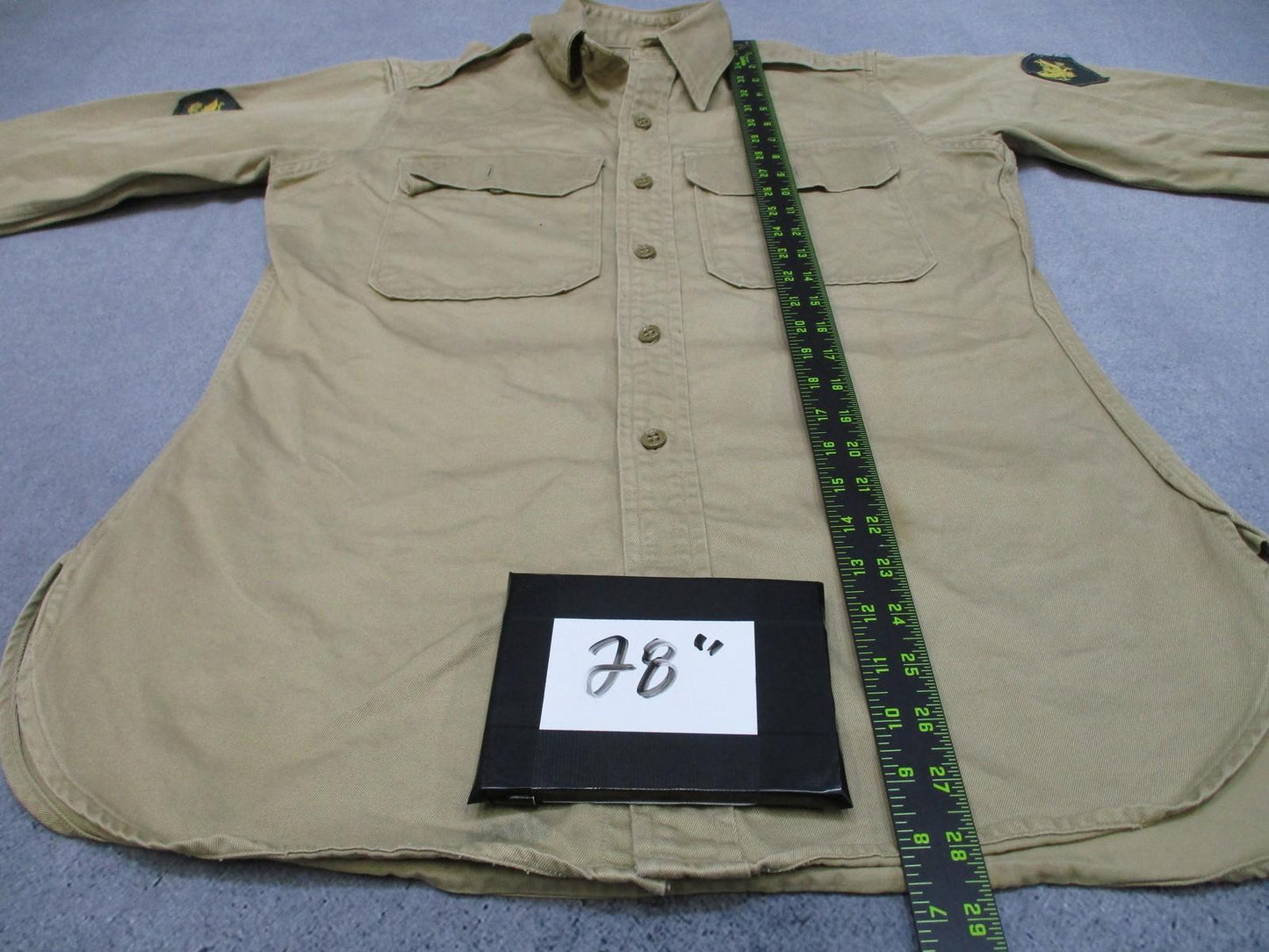 Vintage 1946 US Army Khaki Cotton Service Shirt Specialist Rank Patch - Centex Military Gear