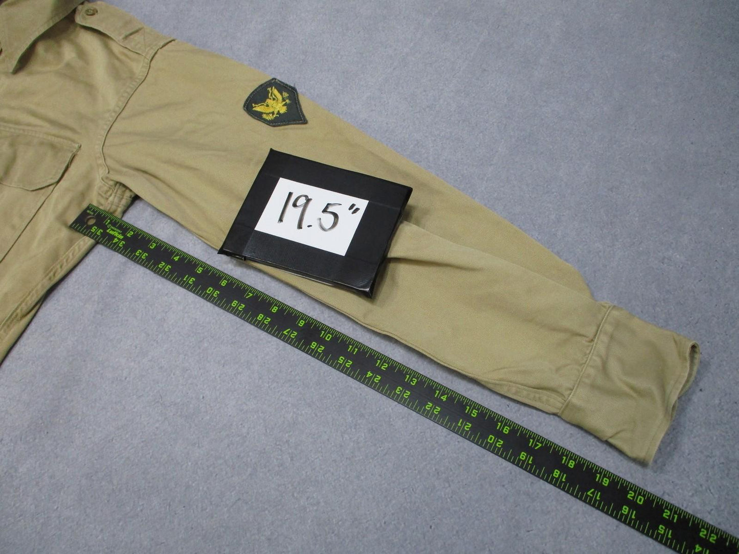 Vintage 1946 US Army Khaki Cotton Service Shirt Specialist Rank Patch - Centex Military Gear