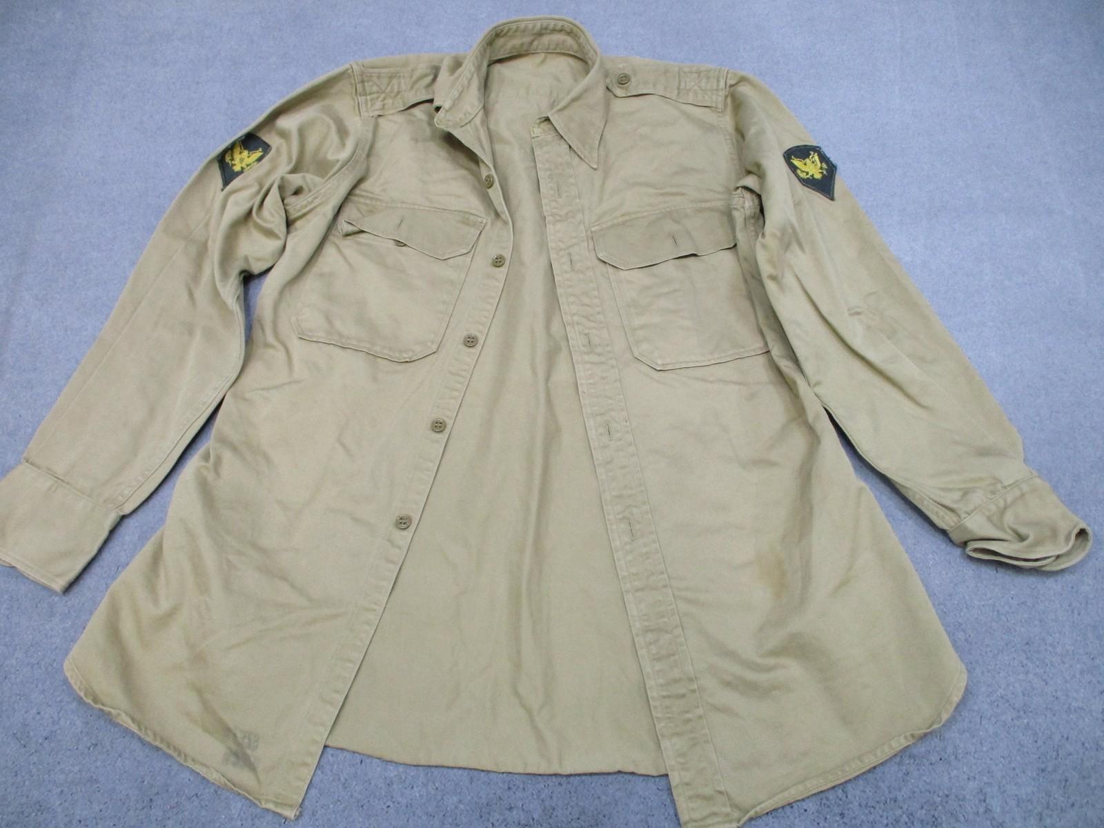 Vintage 1946 US Army Khaki Cotton Service Shirt Specialist Rank Patch - Centex Military Gear