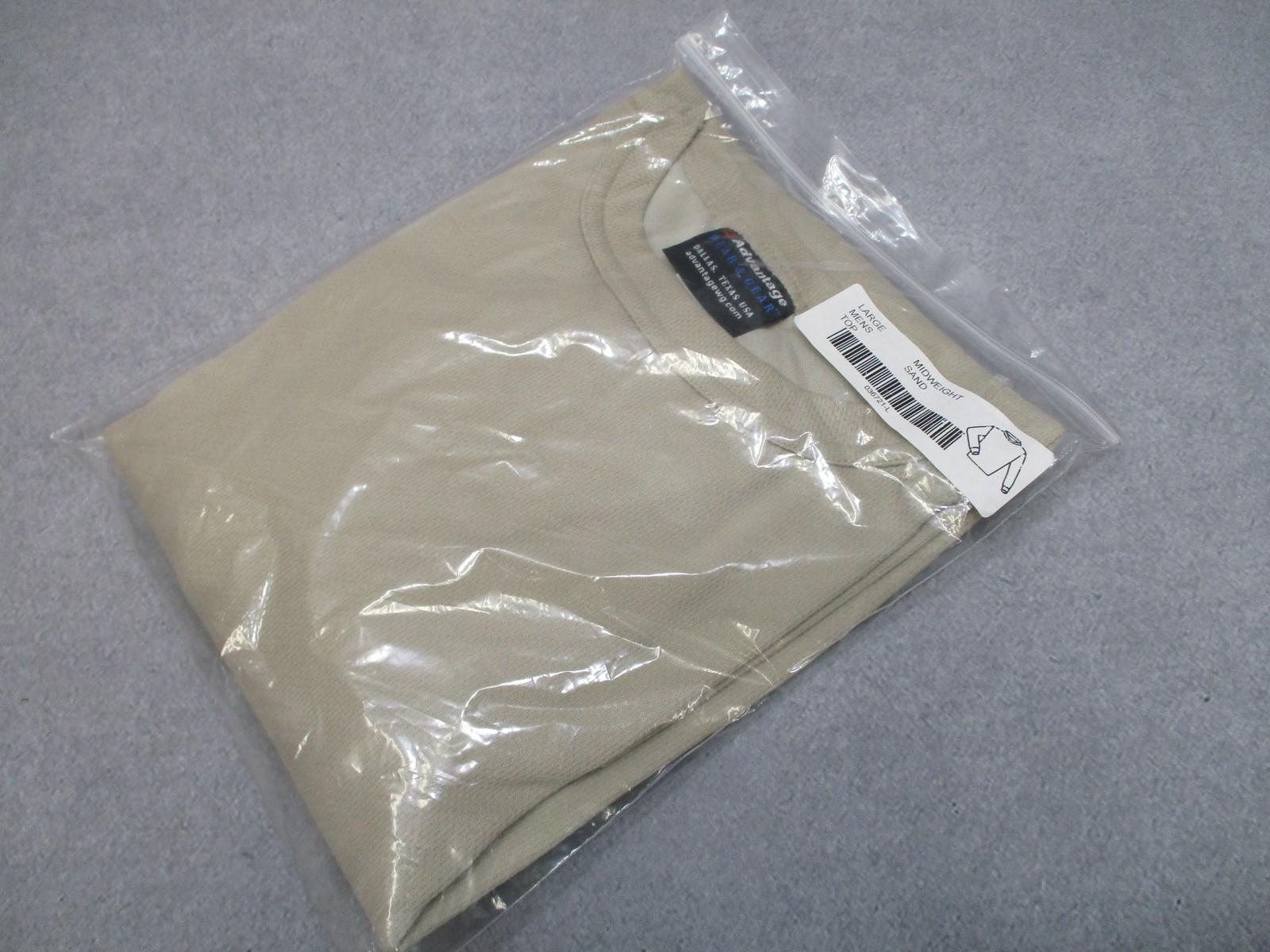Advantage Midweight Sand Long Sleeve Polyester Base Layer Top Men's Large - Centex Military Gear
