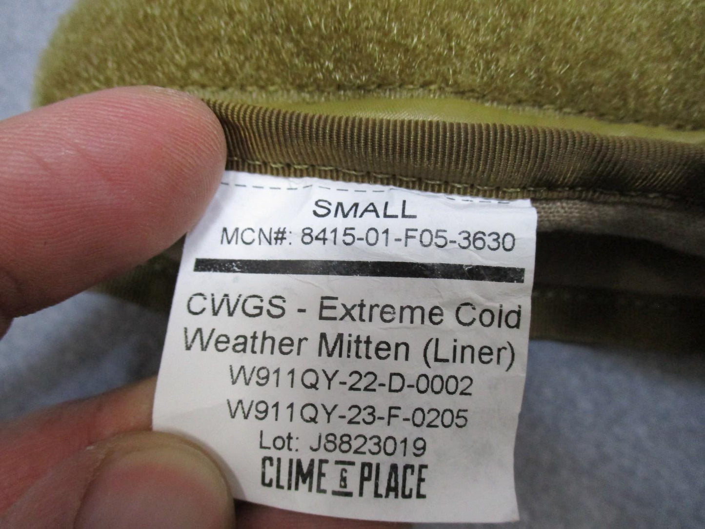 CLIME AND PLACE CWGS Extreme Cold Weather Mittens Gore-Tex Military Issue SMALL - Centex Military Gear
