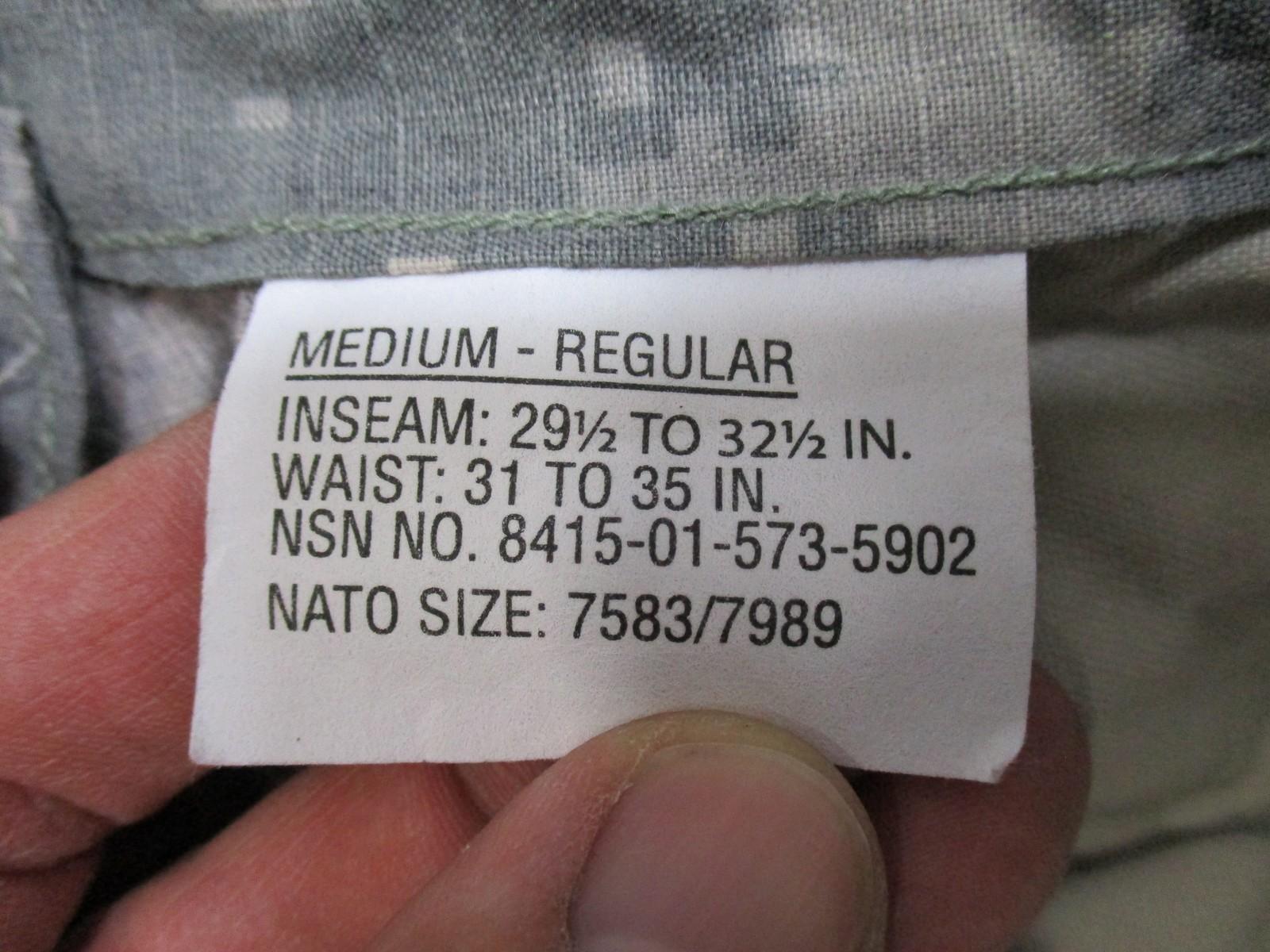 U.S. Army ACU Flame Resistant Combat Uniform Pants Med-Reg NSN 8415-01-573-5902 - Centex Military Gear