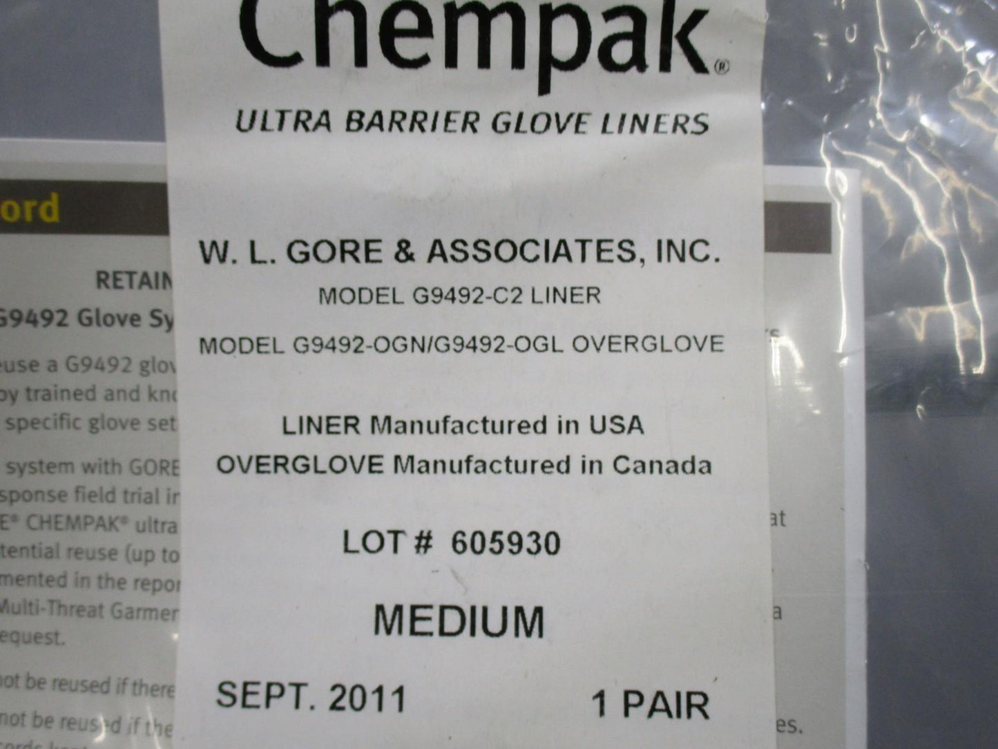 Gore-Tex G9492-OGN/OGL Overgloves Medium Nomex Leather New Black - Centex Military Gear