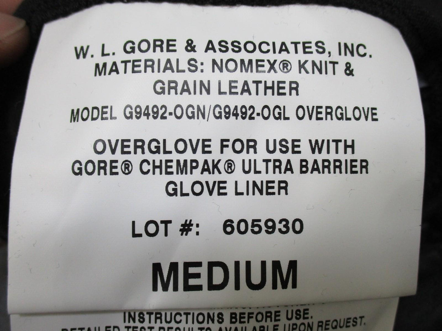 Gore-Tex G9492-OGN/OGL Overgloves Medium Nomex Leather New Black - Centex Military Gear