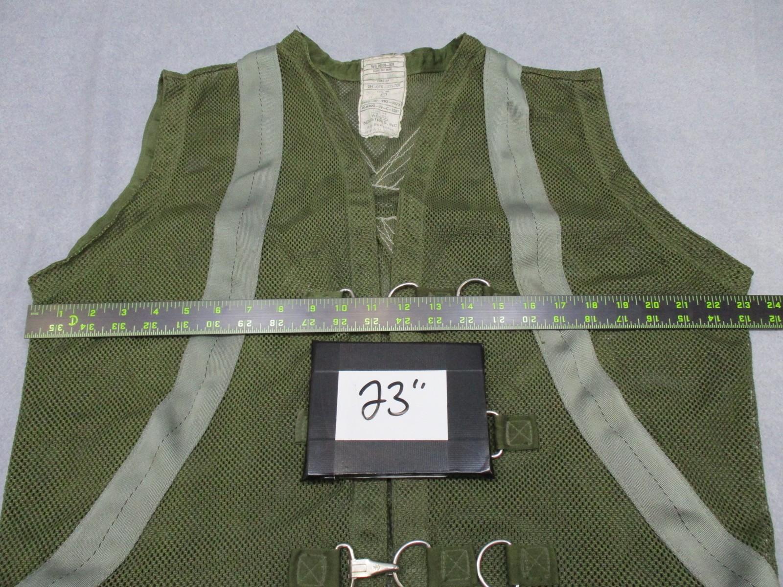 US Military Aerial Safety Vest Assembly Harness OD Green Wesco Industries 1990 - Centex Military Gear
