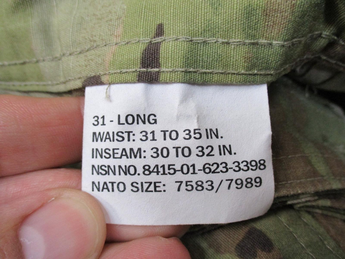 NEW STYLE ARMY OCP UNIFORM PANTS FEMALE 31-LONG NORMAL MATERIAL SCORPION TROUSER