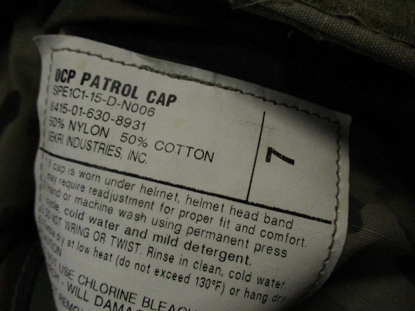 USGI ARMY PATROL CAP SCORPION PATTERN COMBAT UNIFORM HAT PC HEADGEAR (USED)