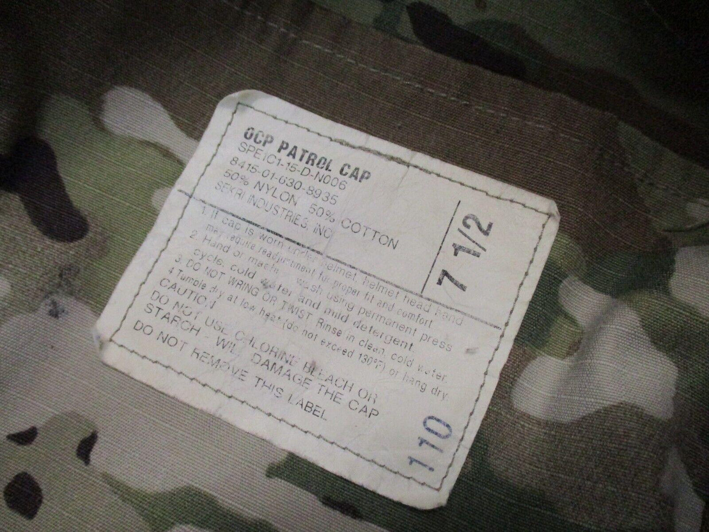 USGI ARMY PATROL CAP SCORPION PATTERN COMBAT UNIFORM HAT PC HEADGEAR (USED)