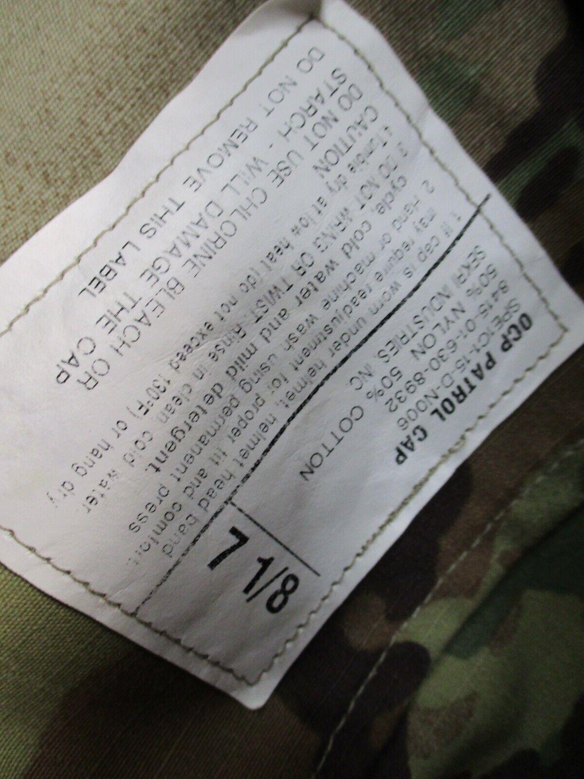 USGI ARMY PATROL CAP SCORPION PATTERN COMBAT UNIFORM HAT PC HEADGEAR (USED)