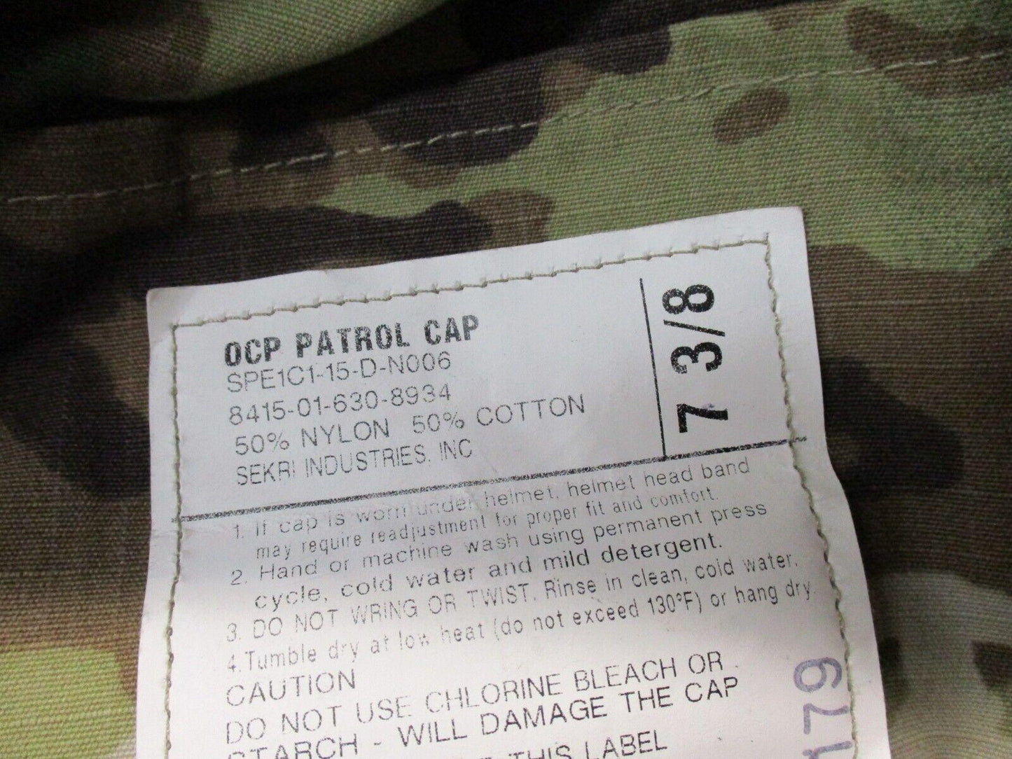 USGI ARMY PATROL CAP SCORPION PATTERN COMBAT UNIFORM HAT PC HEADGEAR (USED)