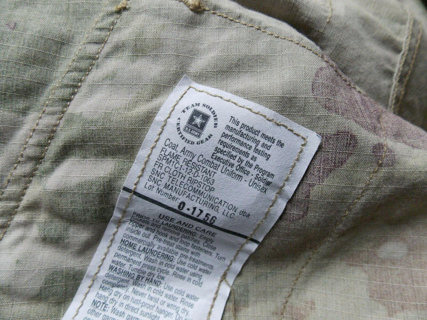 FRACU ARMY OCP SCORPION W2 MULTICAM TOP X-SMALL/REG UNIFORM COAT FLAME RESISTANT