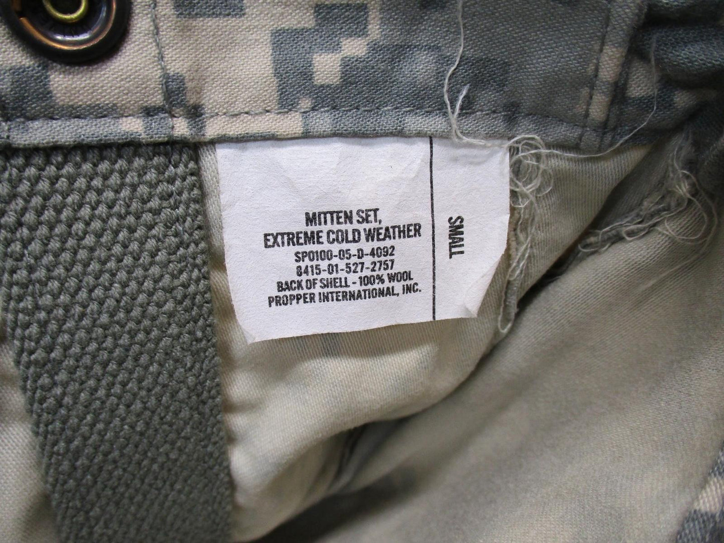 Small Extreme Cold Weather Mittens ACU Military Cold Weather Gloves ACU NO LINER