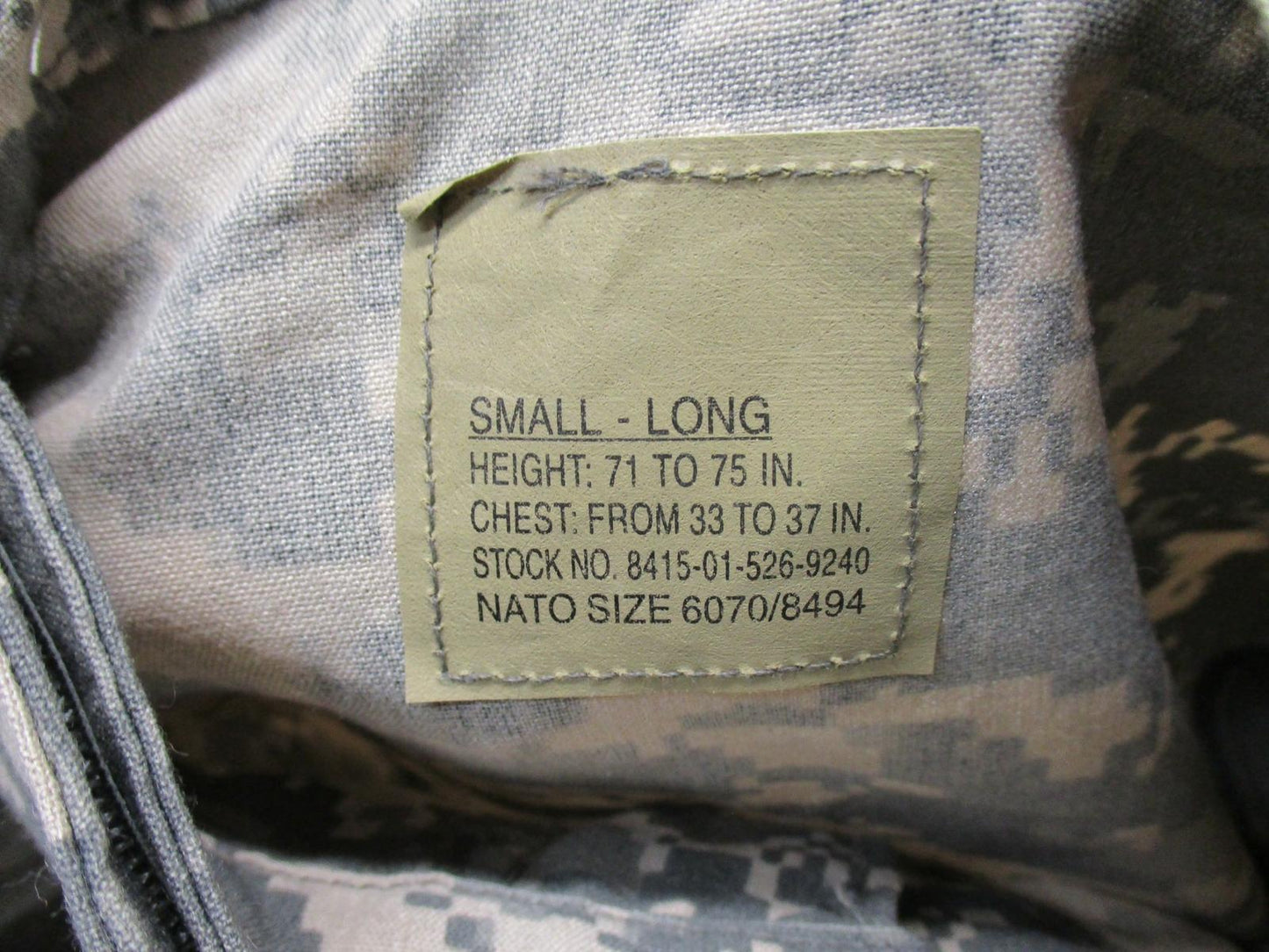 ARMY A2CU AIRCREW UNIFORM COAT ACU DIGITAL SMALL/LONG AVIATION TOP FLIGHT JACKET