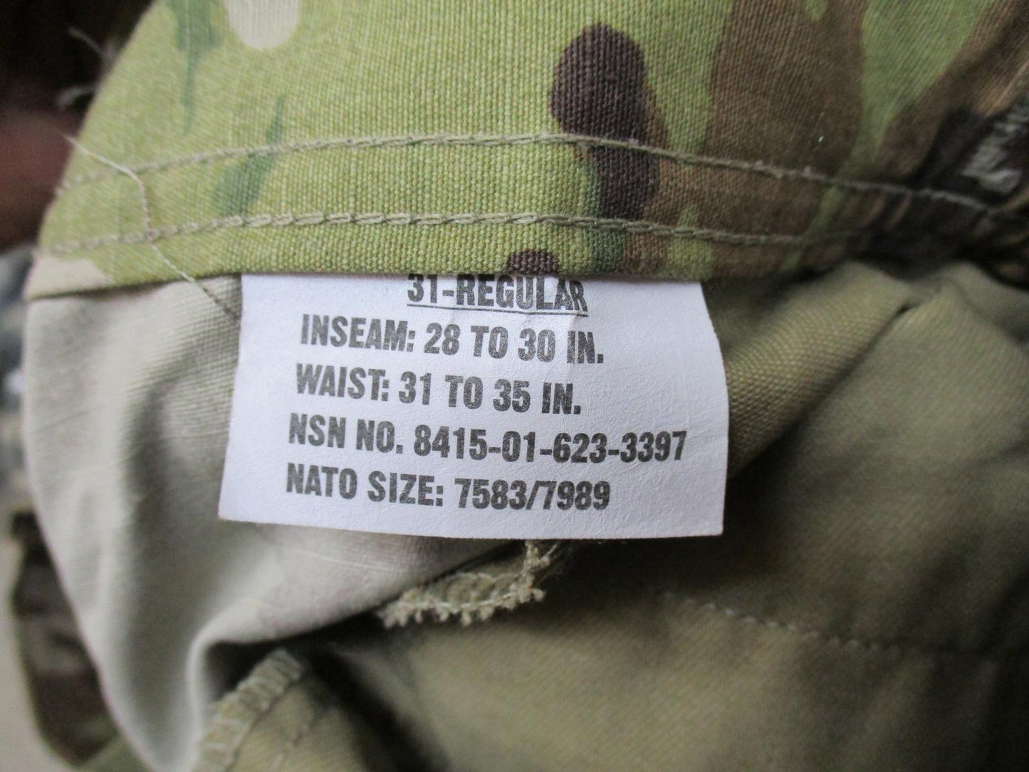 NEW STYLE ARMY OCP UNIFORM PANTS FEMALE 31-REG NORMAL MATERIAL SCORPION TROUSER