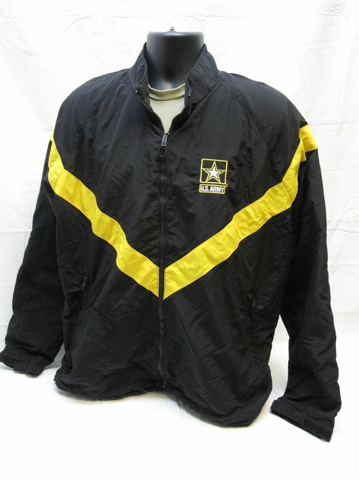 UNISEX US ARMY PT JACKET BLACK/YELLOW UNIFORM TOP SMALL/REGULAR