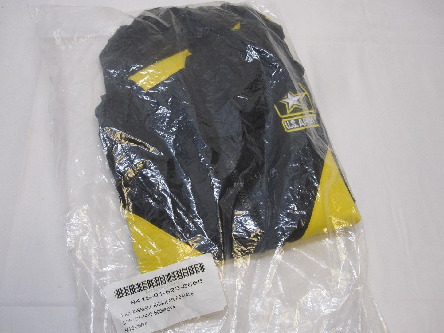 NEW FEMALE ARMY PT JACKET BLACK/YELLOW UNIFORM TOP X-SMALL/REGULAR