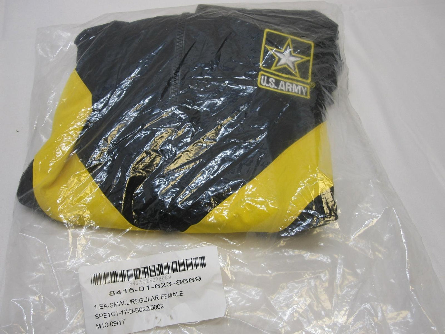 NEW FEMALE ARMY PT JACKET BLACK/YELLOW UNIFORM TOP SMALL/REGULAR WINDBREAKER