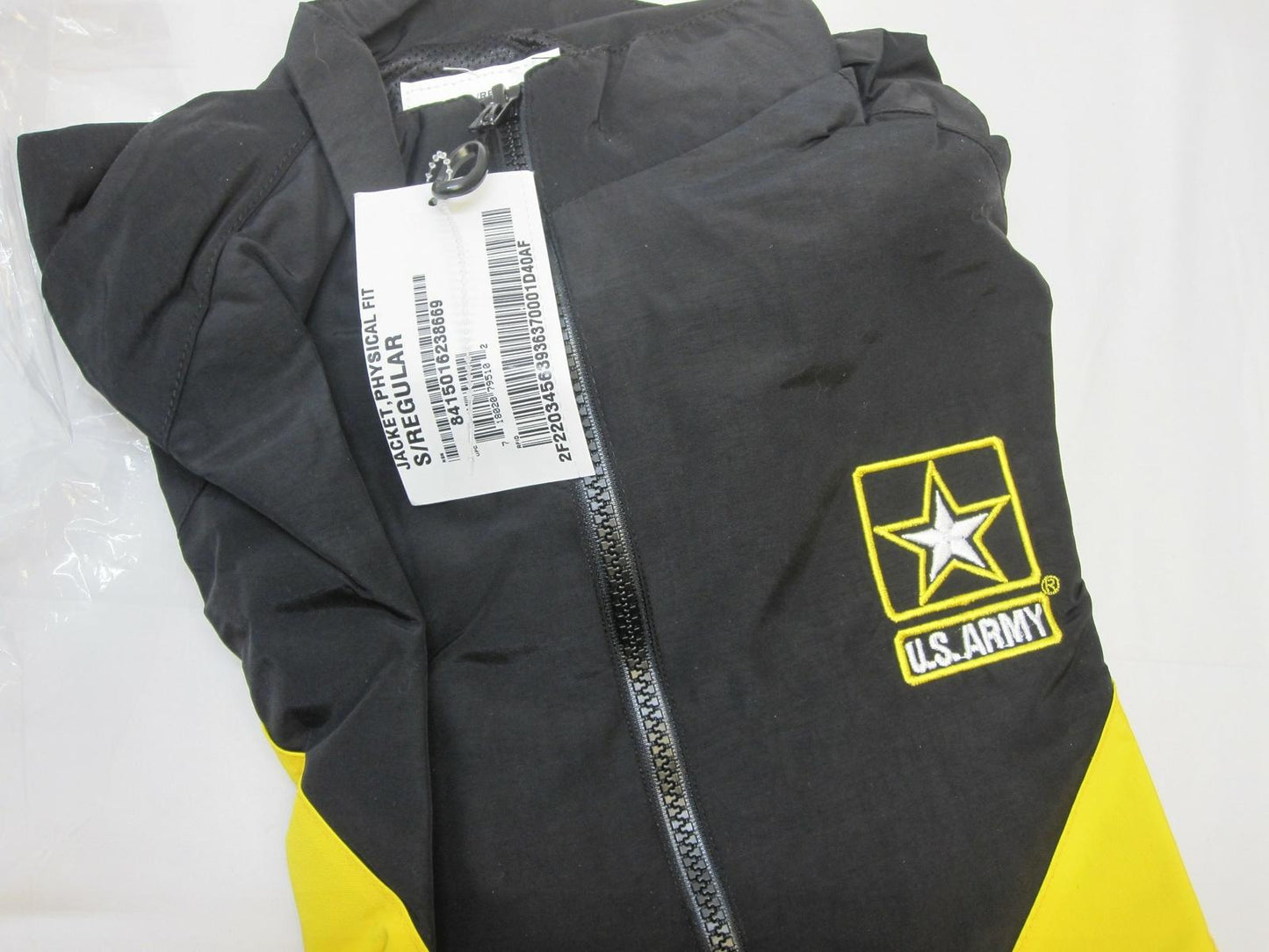 NEW FEMALE ARMY PT JACKET BLACK/YELLOW UNIFORM TOP SMALL/REGULAR WINDBREAKER