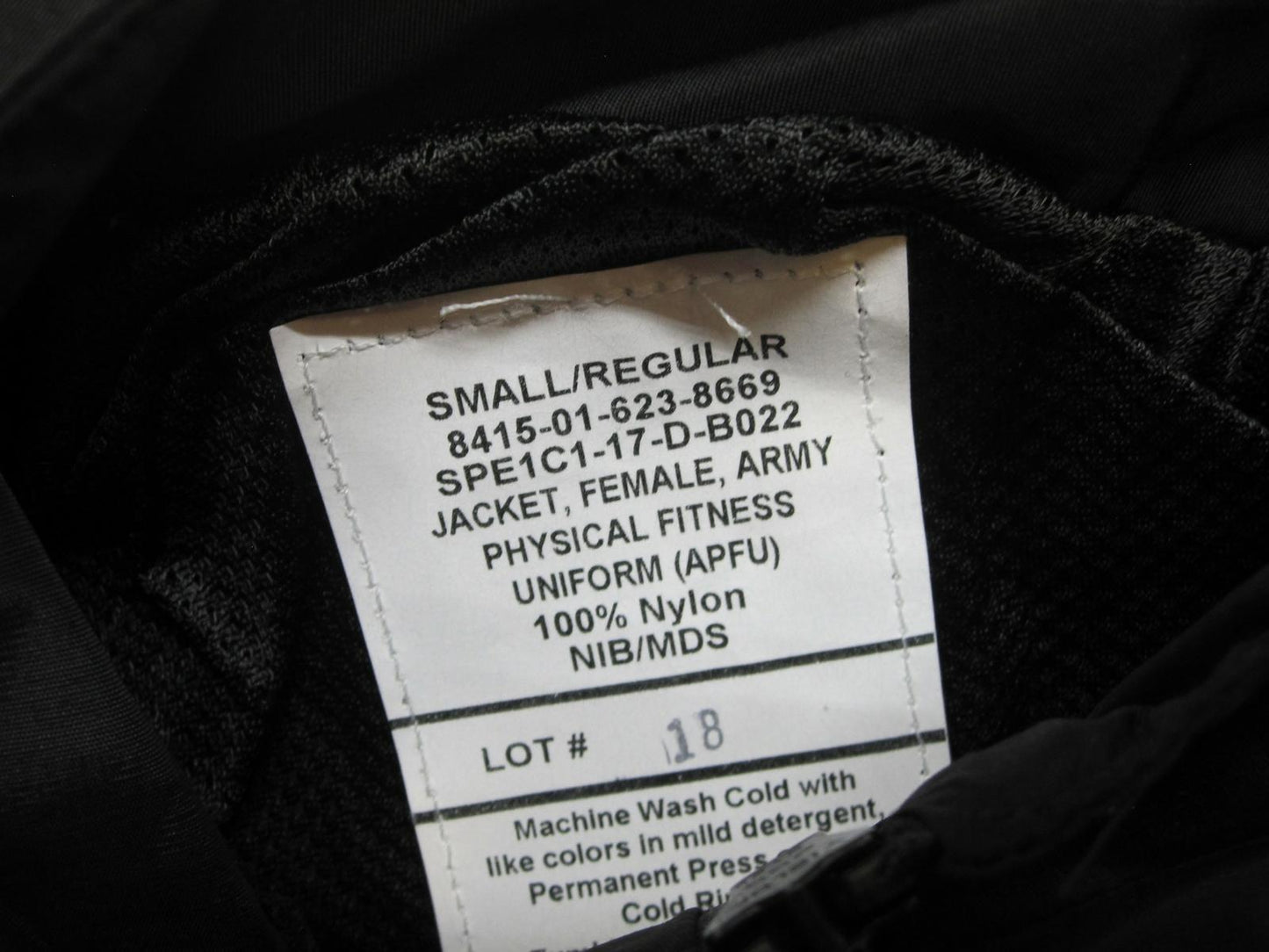 NEW FEMALE ARMY PT JACKET BLACK/YELLOW UNIFORM TOP SMALL/REGULAR WINDBREAKER