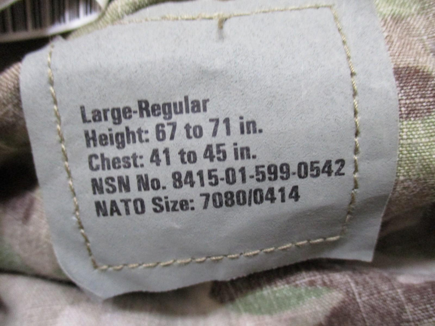 US Army ACU Jacket Flame Resistant MultiCam Team Soldier Certified Gear LargeReg