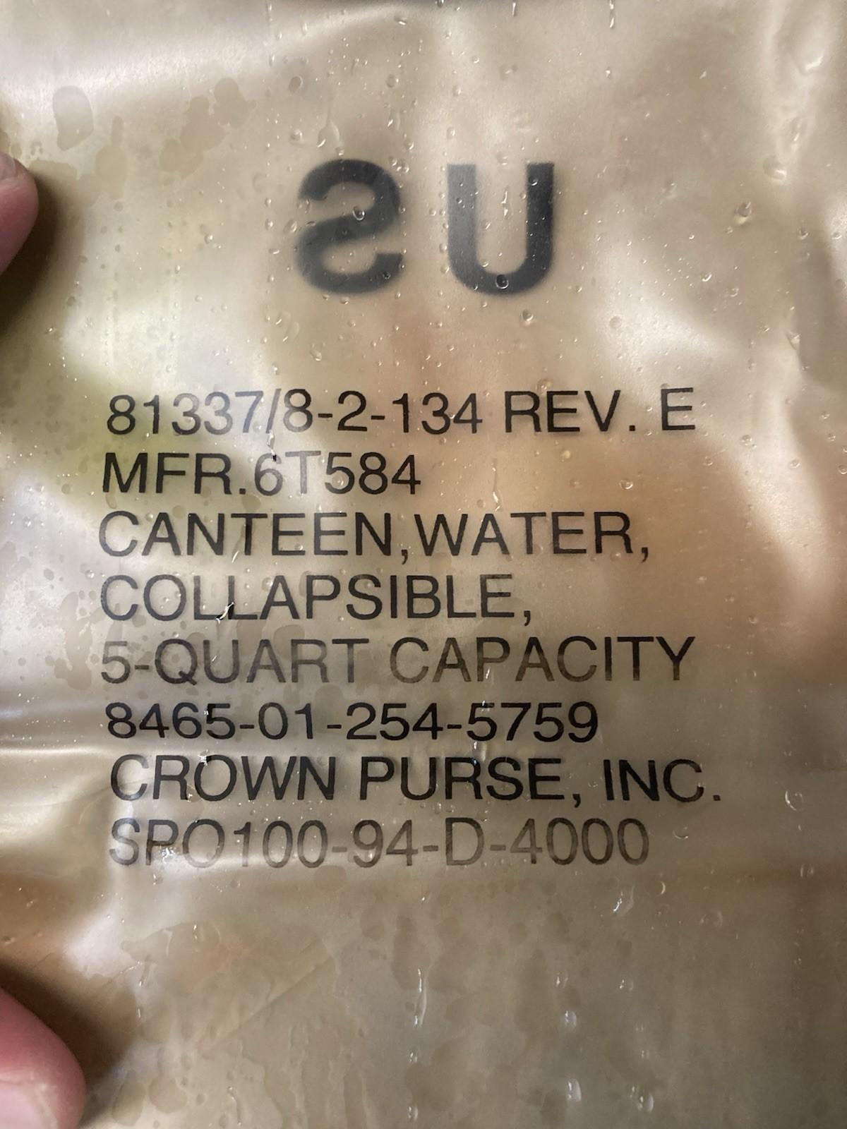 USGI 5 Quart Canteen Collapsible Water Bottle Jungle Warfare Military Hydration