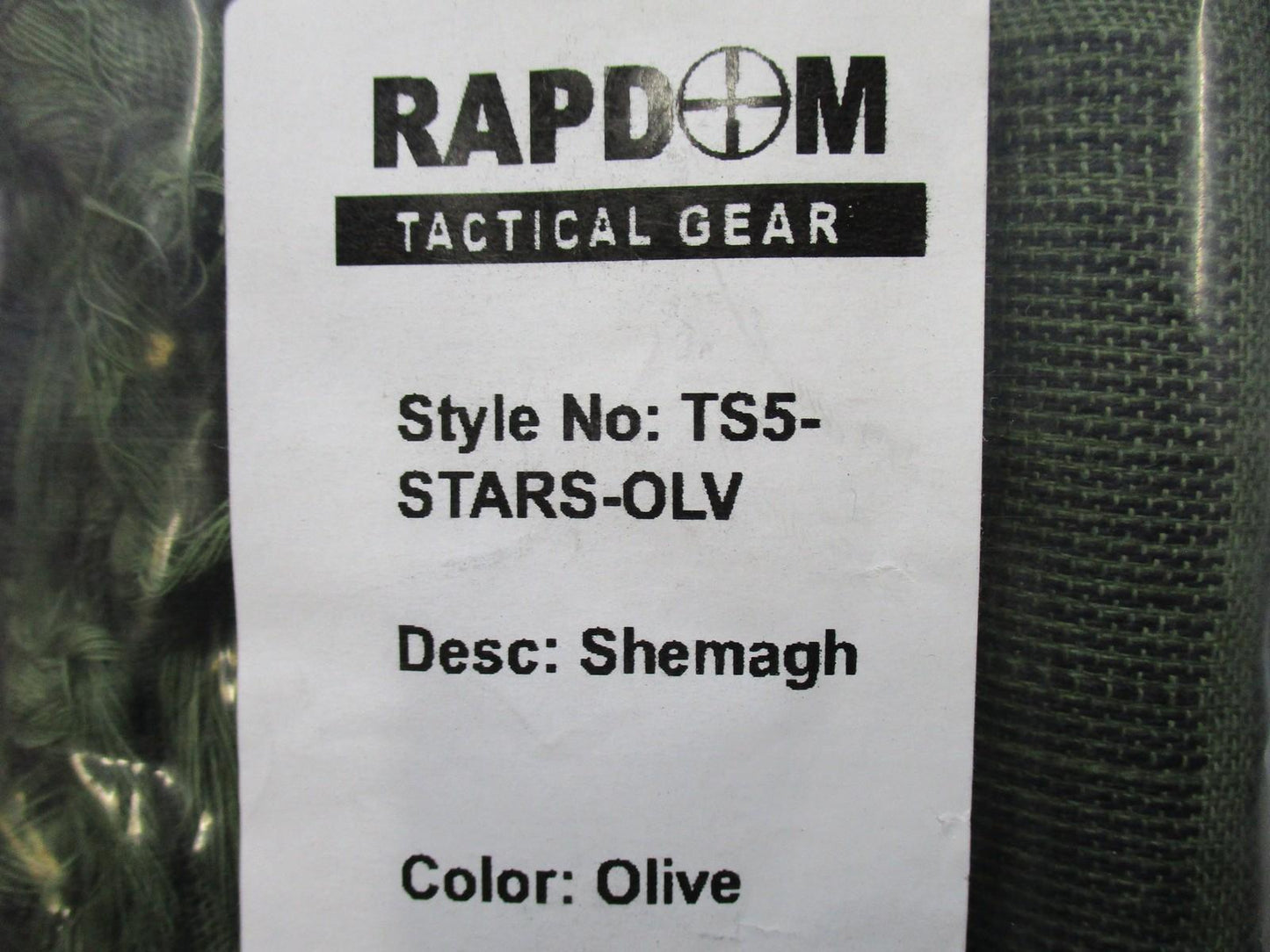 Olive green RAPDOM tactical shemagh scarf featuring star pattern, ideal for outdoor activities and military use.