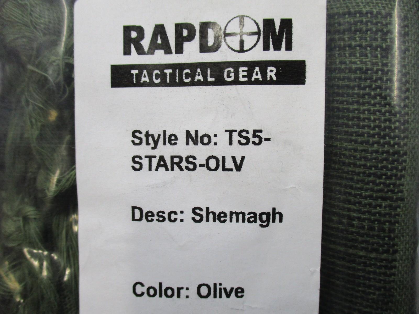 Olive green RAPDOM tactical shemagh scarf featuring star pattern, ideal for outdoor activities and military use.