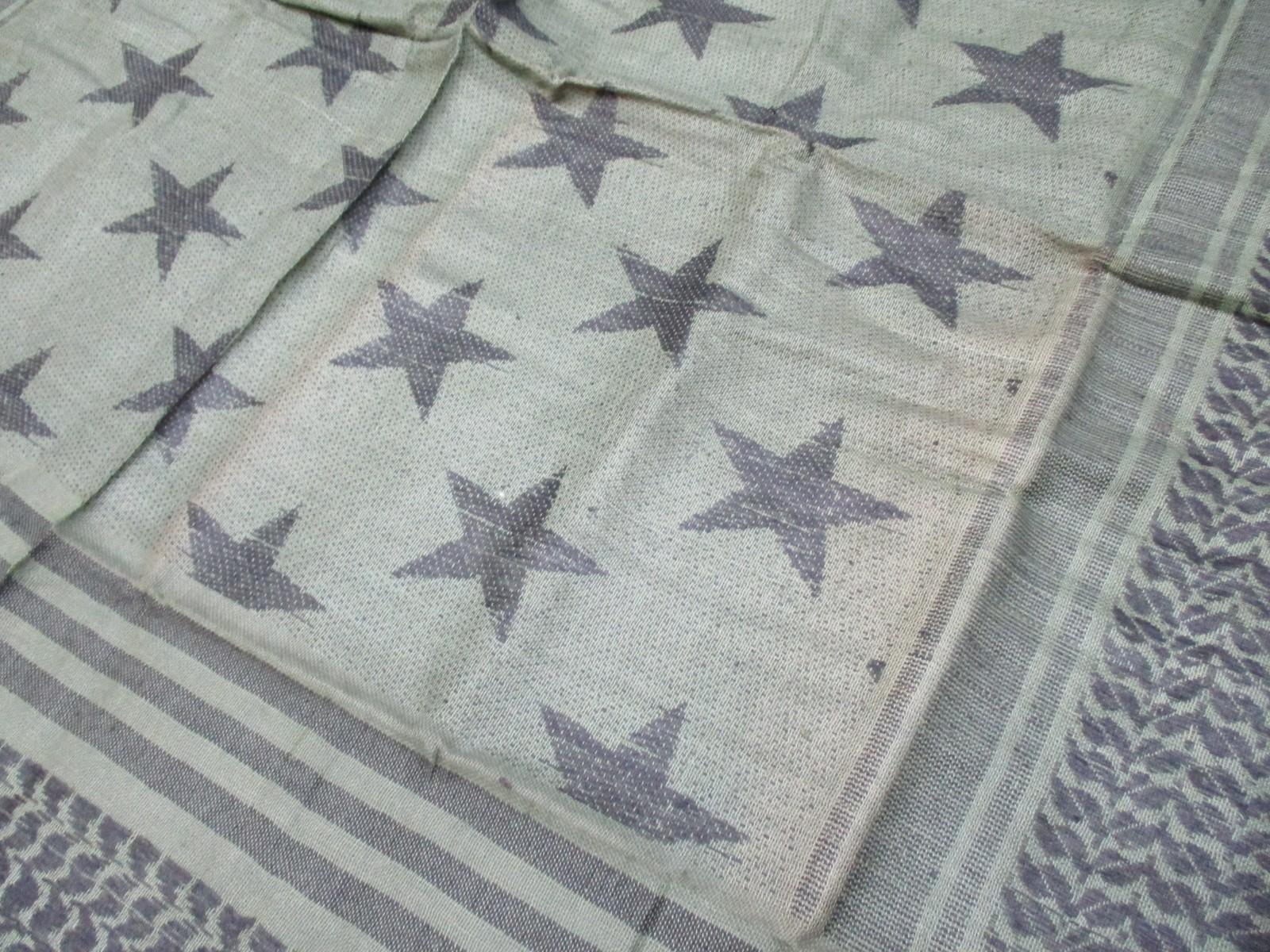 Olive green RAPDOM tactical shemagh scarf with star pattern, ideal for outdoor use and military-style attire.