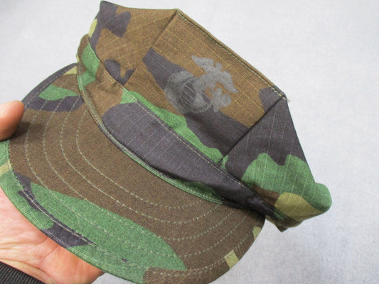 USMC BDU Propper US Military Woodland Camo Utility Cap Hat Medium 100% Cotton