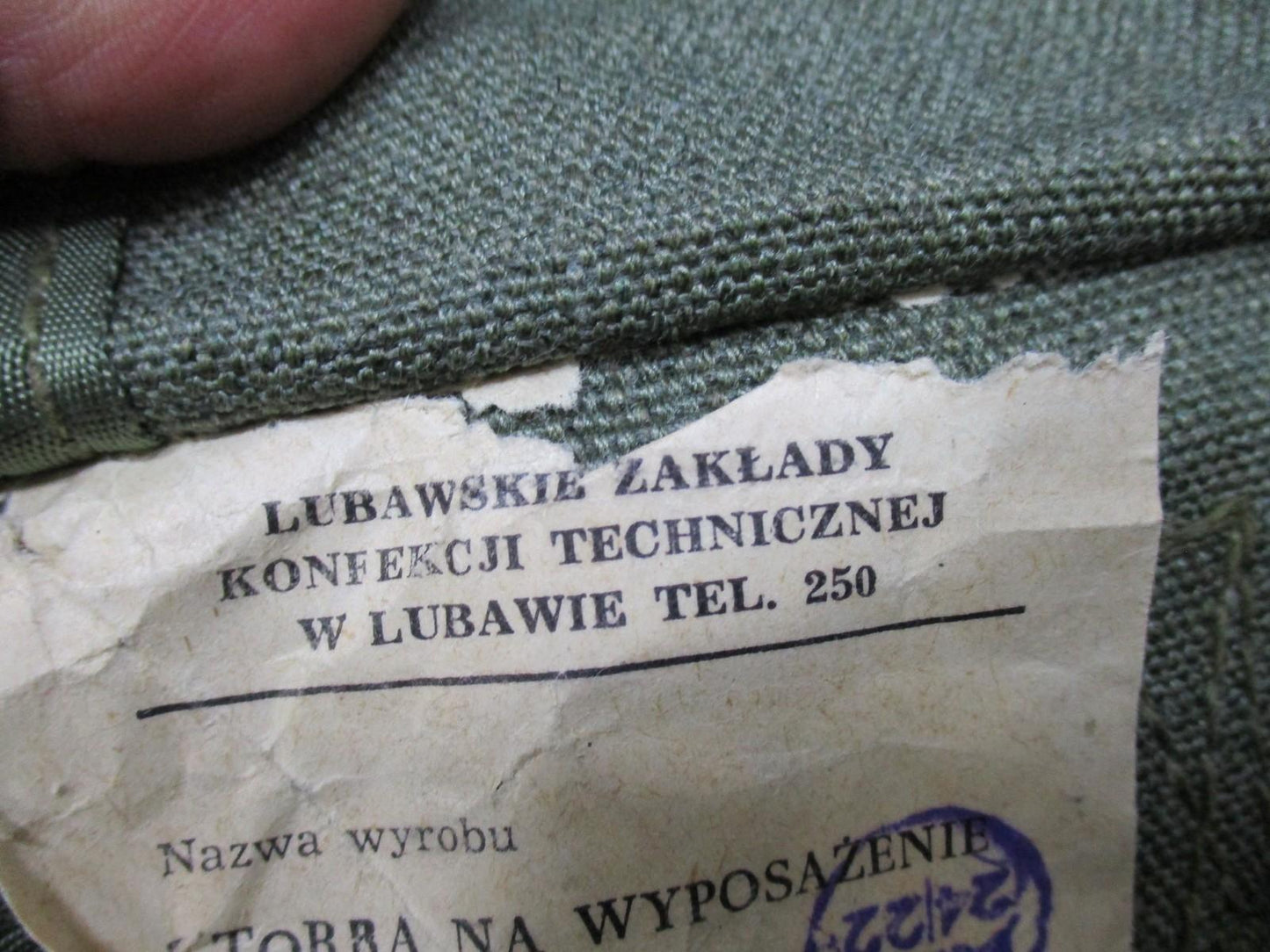 Polish Military Equipment Bag – SWW 2185‑99 – 1984 – Linen Tarpaulin – PRL Era