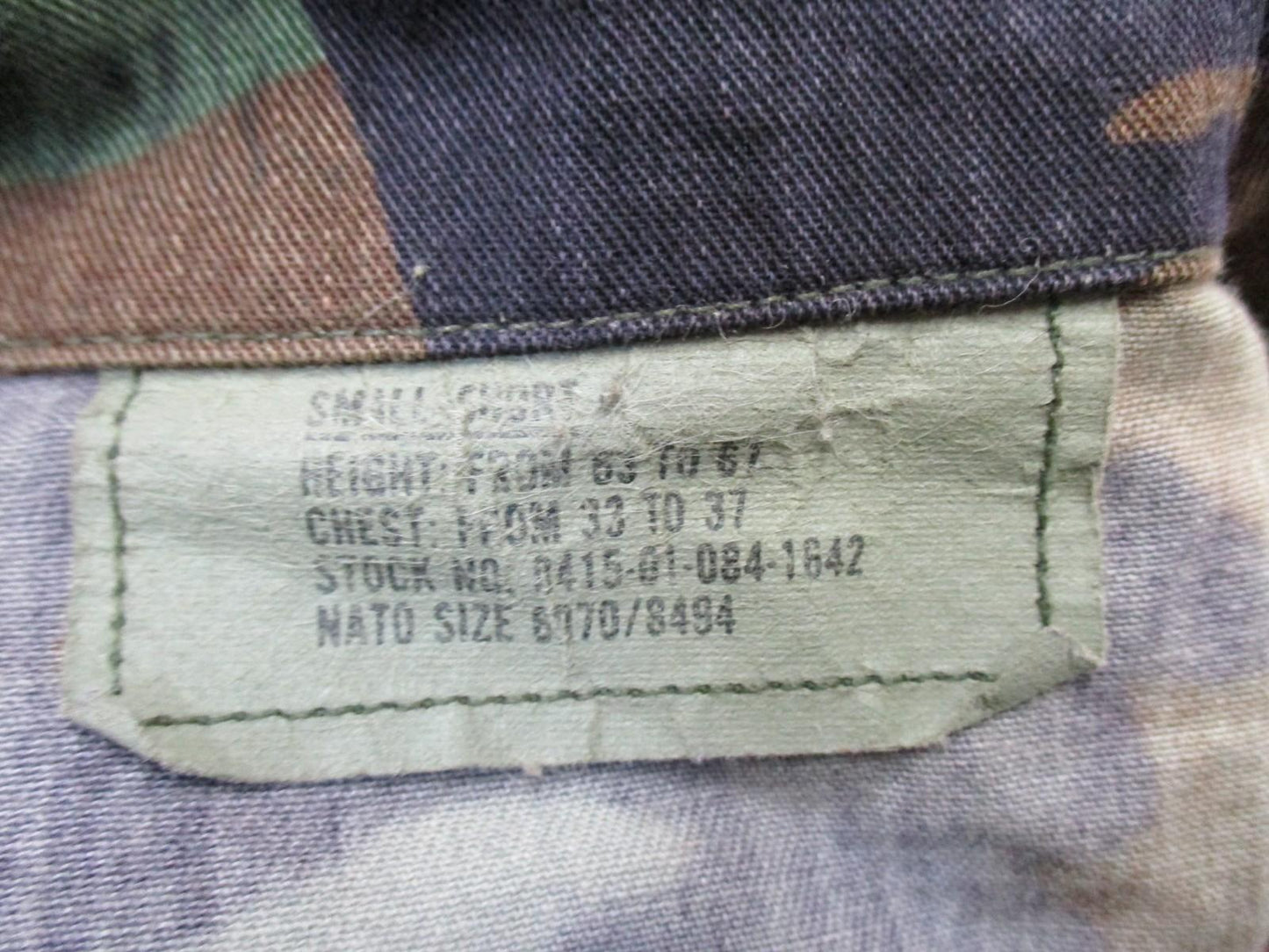 US Marines Woodland Camo Combat Coat Shirt Small Short 50/50 Cotton Nylon USMC