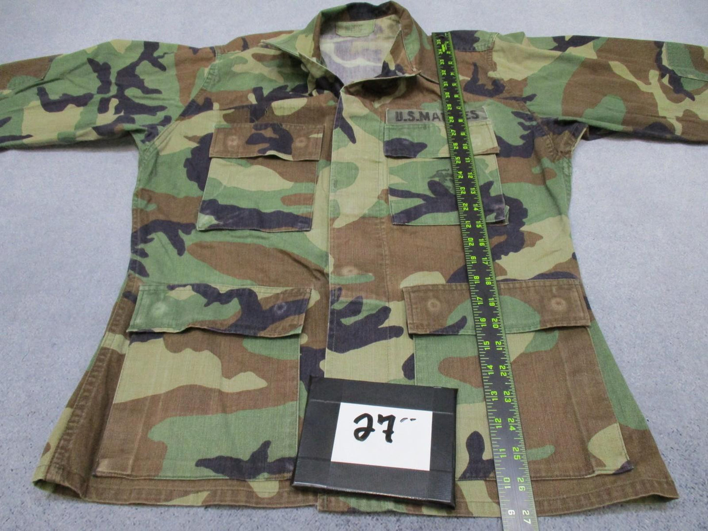US Marines Woodland Camo Combat Coat Shirt Small Short 50/50 Cotton Nylon USMC