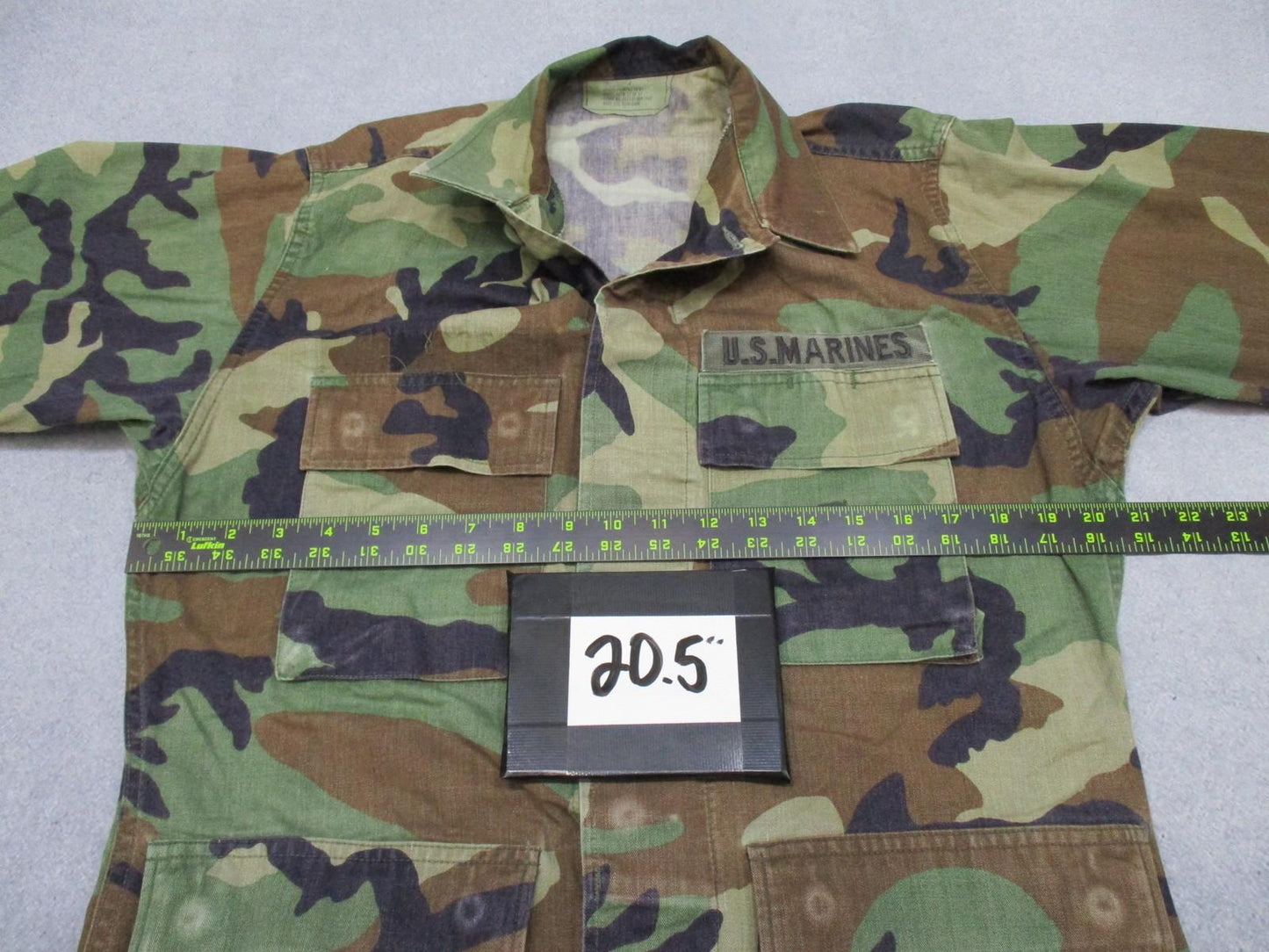 US Marines Woodland Camo Combat Coat Shirt Small Short 50/50 Cotton Nylon USMC