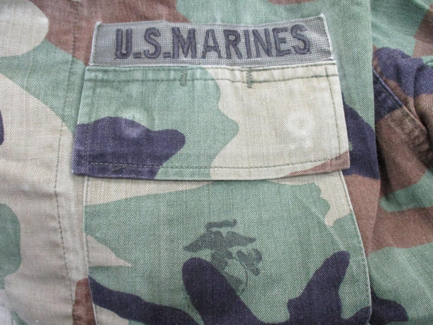 US Marines Woodland Camo Combat Coat Shirt Small Short 50/50 Cotton Nylon USMC