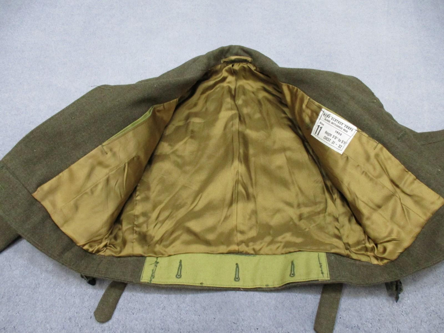 1953 RCAC Canadian Battledress Blouse Size 11 Bond Clothes Wool Jacket Military
