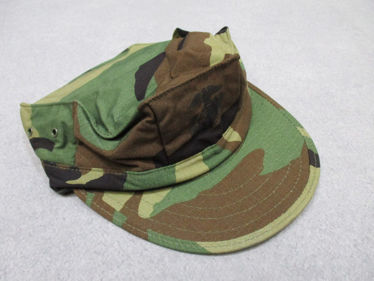 USMC Utility Cap Woodland Camo Large 50% Nylon 50% Cotton R&B Inc. Made in USA