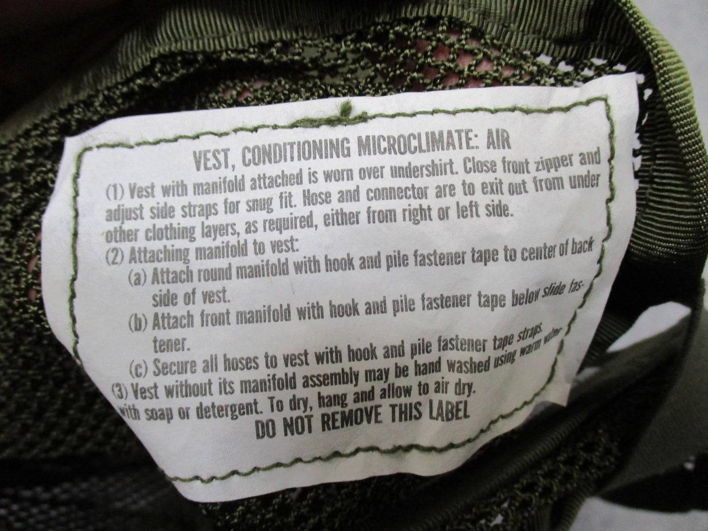 NOS LITE INDUSTRIES VEST, CONDITIONING MICROCLIMATE: AIR Tactical Vest US Army