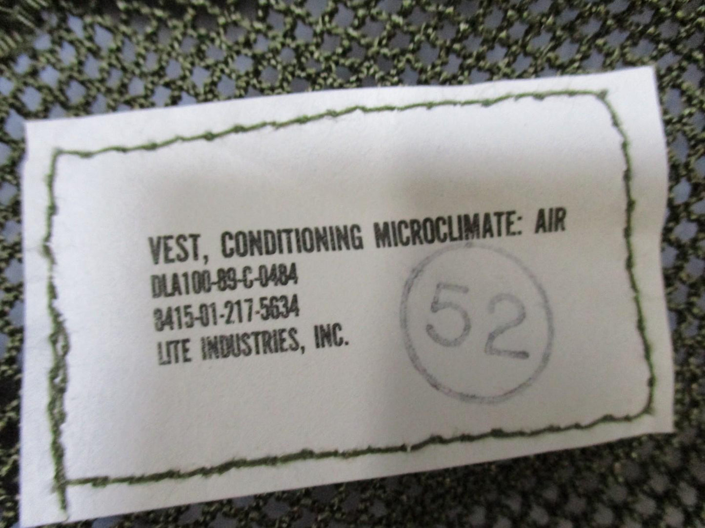 NOS LITE INDUSTRIES VEST, CONDITIONING MICROCLIMATE: AIR Tactical Vest US Army