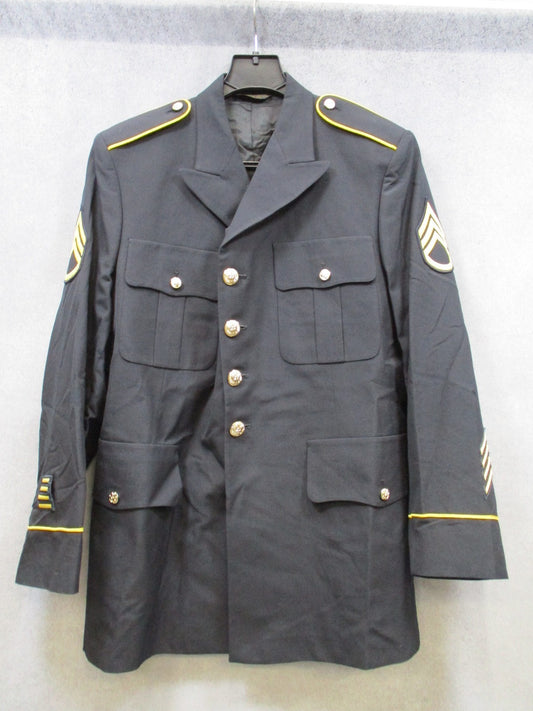 US Army Service Uniform Dress Jacket Blues SSG Rank Service Stripes Gold Buttons
