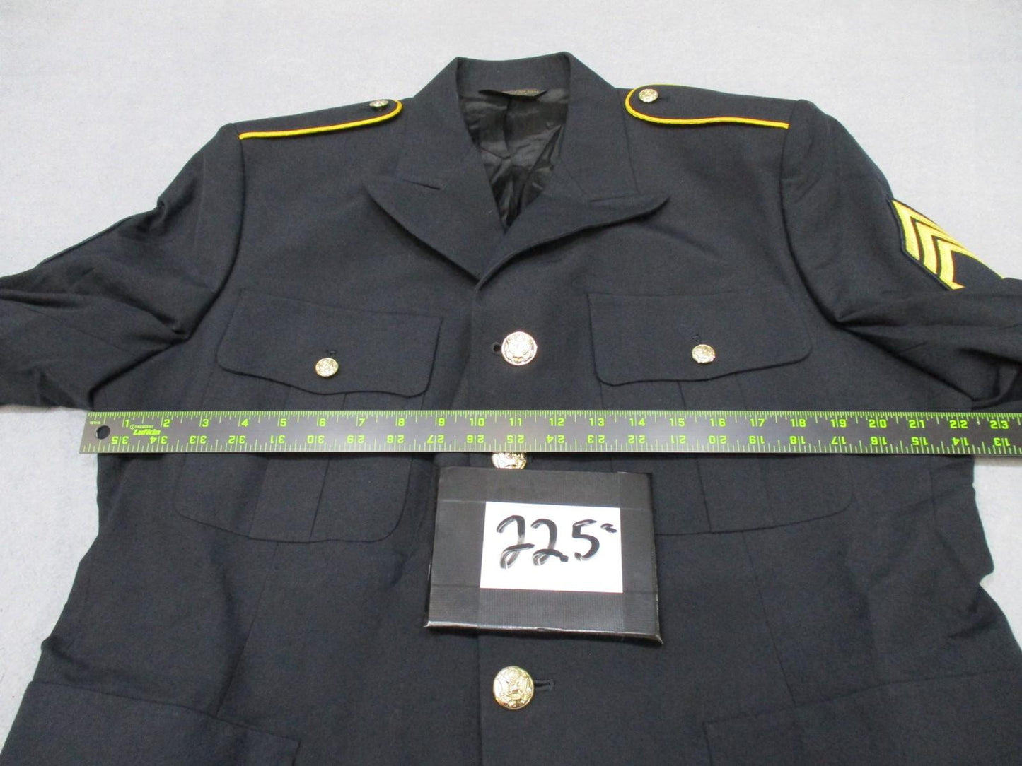 US Army Service Uniform Dress Jacket Blues SSG Rank Service Stripes Gold Buttons
