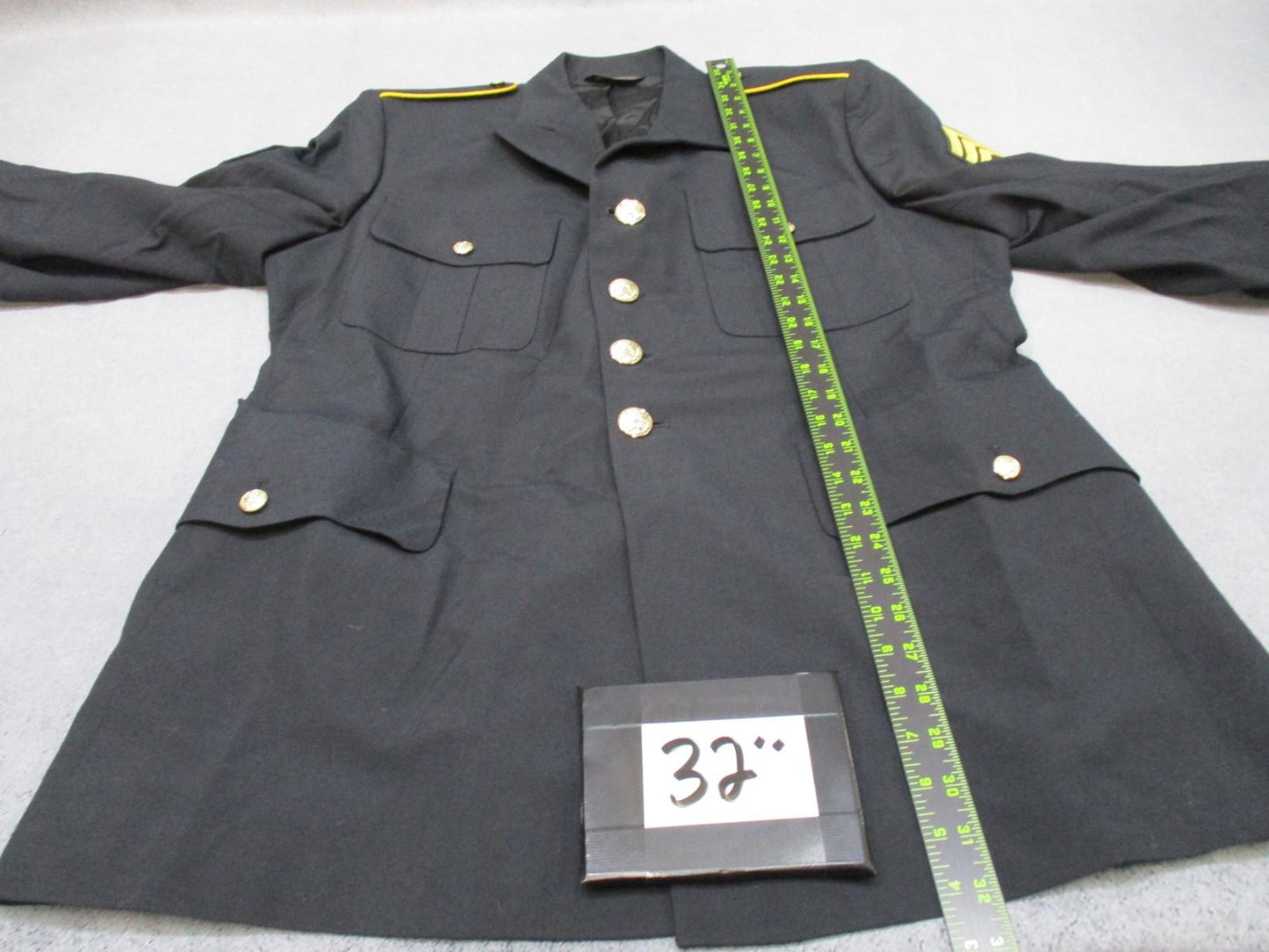 US Army Service Uniform Dress Jacket Blues SSG Rank Service Stripes Gold Buttons