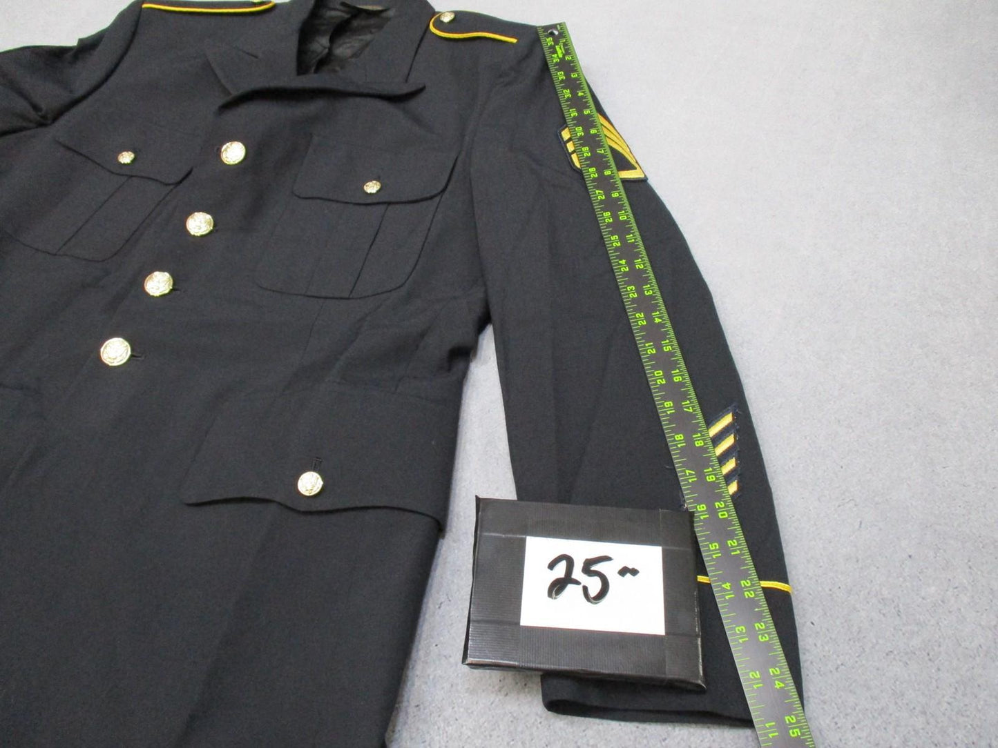 US Army Service Uniform Dress Jacket Blues SSG Rank Service Stripes Gold Buttons