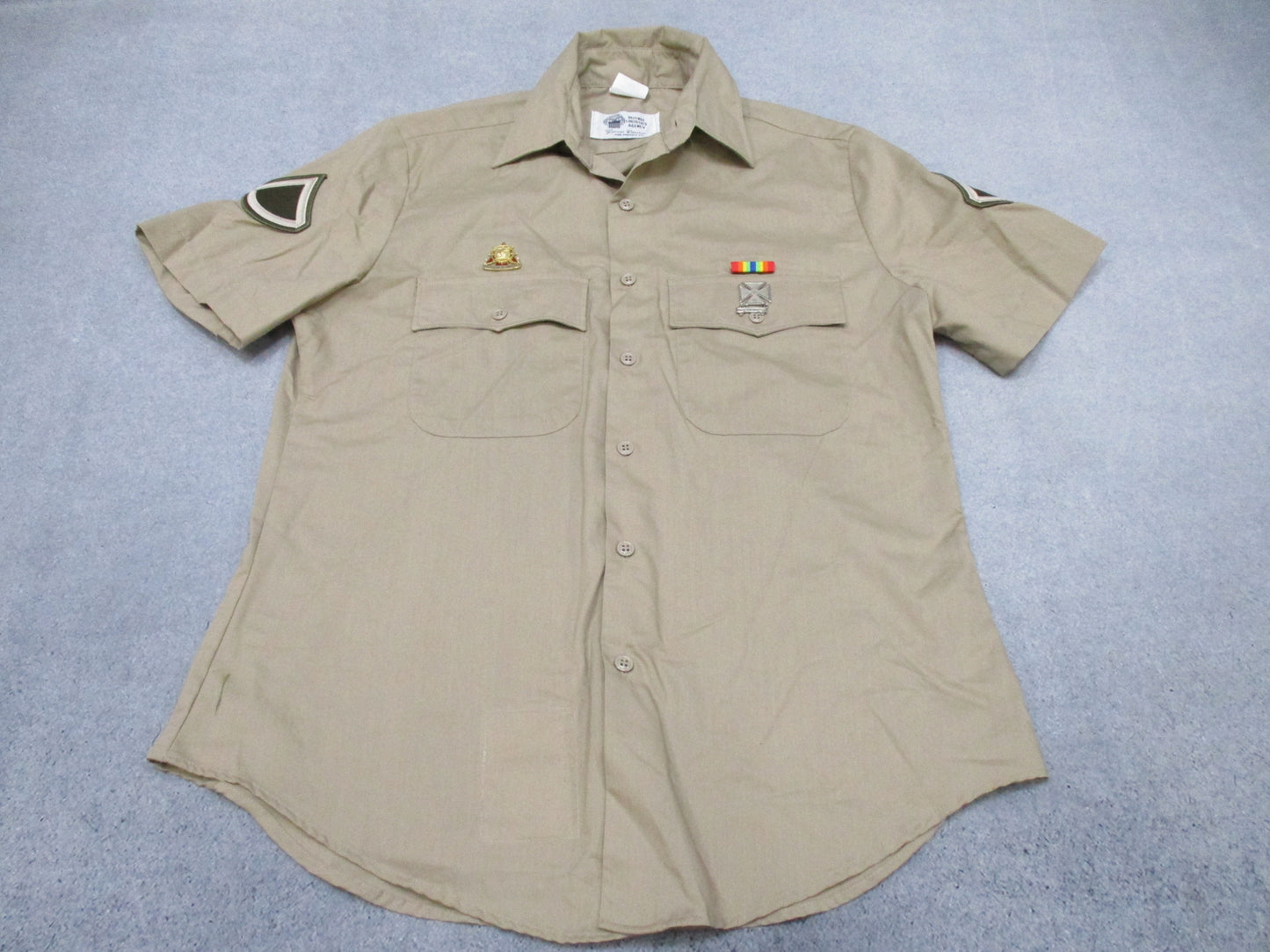 US Army Dress Uniform Short Sleeve Shirt AGSU Men's Heritage Tan 16 Regular - Centex Military Gear